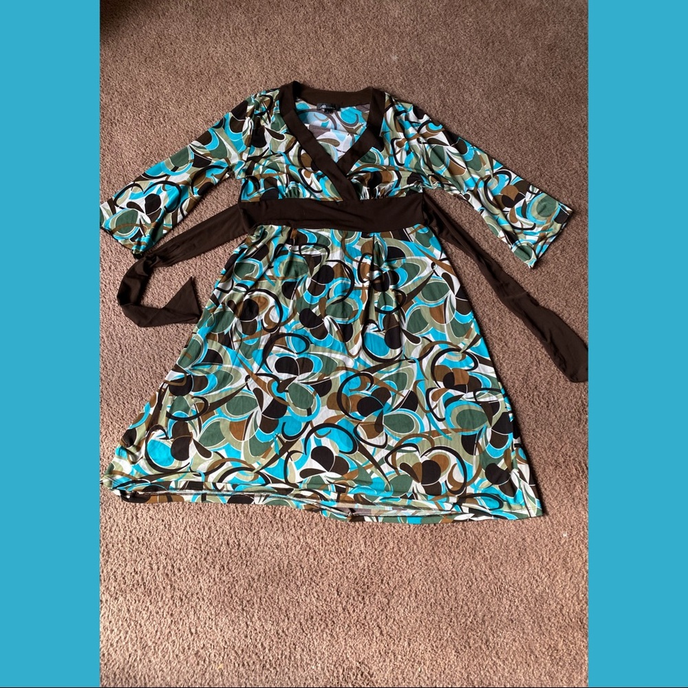 Knee length belted dress